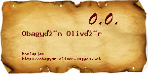 Obagyán Olivér névjegykártya